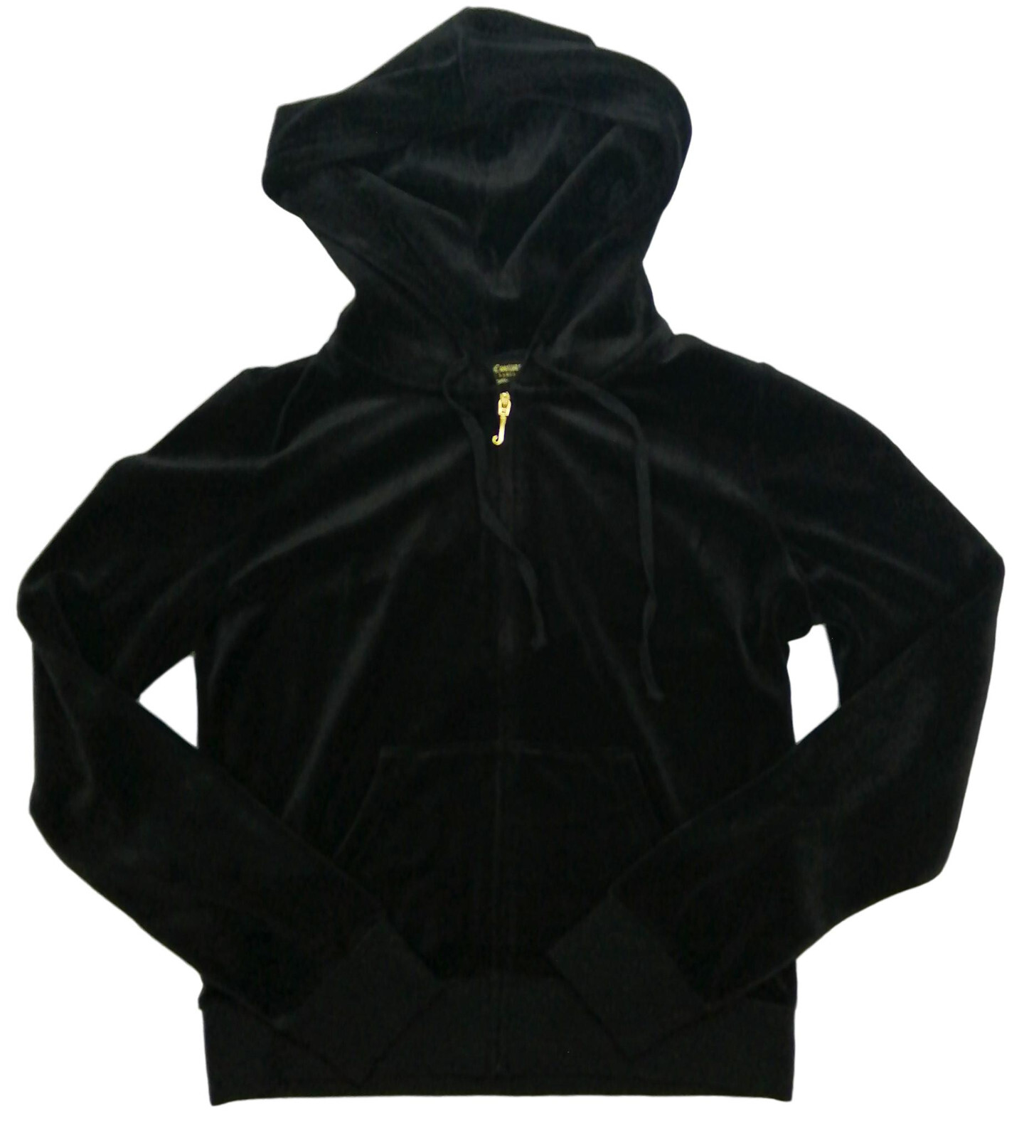Juicy Couture Hoodie Black Medium Zipped Jacket Velour Robertson Womens
