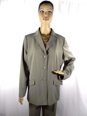 Jones Wear Size 16 Pants Suit Pinstriped Women Blazer & Pants Suit Set NEW $200
