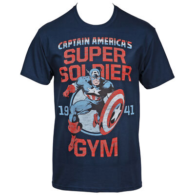 Marvel Captain America Super Soldier Gym 1941 T-Shirt Blue