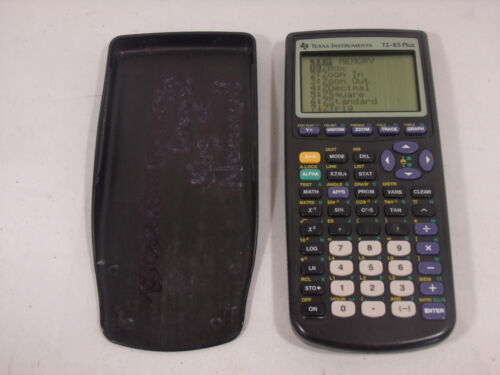 TI-83 Plus Graphing Calculator Black W/ Cover Texas Instruments Screen Bars - Picture 3 of 5