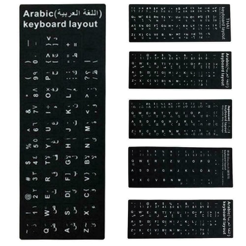 Black&White Standard Keyboard Stickers For German/English/Spanish Z4M3 L K8K2 - Picture 2 of 15