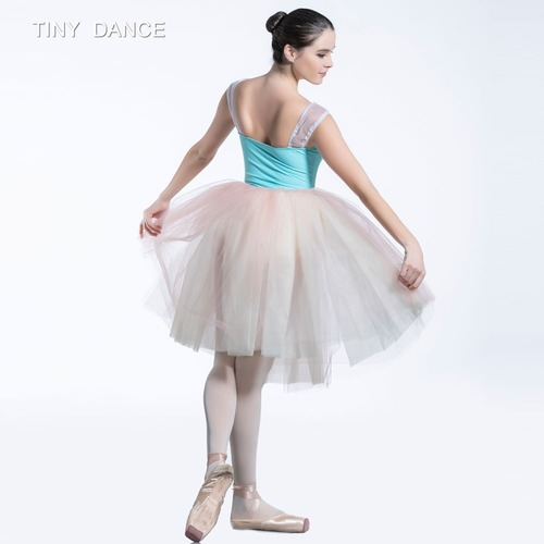 Neu Mädchen langes romantisches Ballett Tanz Tutu Ballerina Kleid rosa Tanzkleidung - Bild 2 von 6