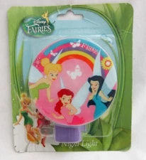 Tinkerbell with one other Fairy Pink Background 3" LED Night light-Brand New!
