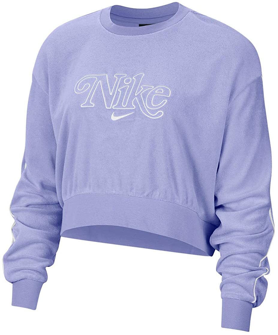 Женская махровая укороченная толстовка Nike Light Thistle Retro Femme