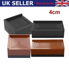 4Pc Stackable Furniture Risers Non-Slip Mat Bed Table Leg Foot Lift 4cm Extender