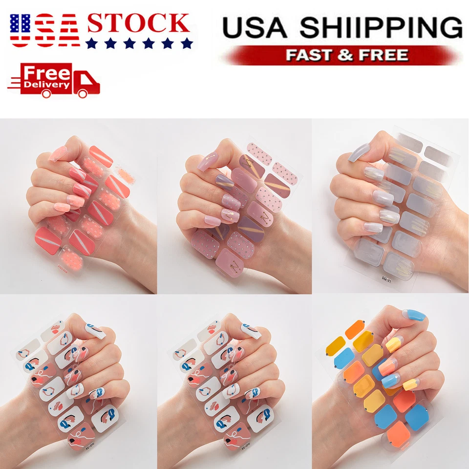 Pegatinas de uñas francesas 3D autoadhesivas para mujeres hágalo usted mismo arte en uñas esmalte en gel 22 piezas Foto 4 de 4