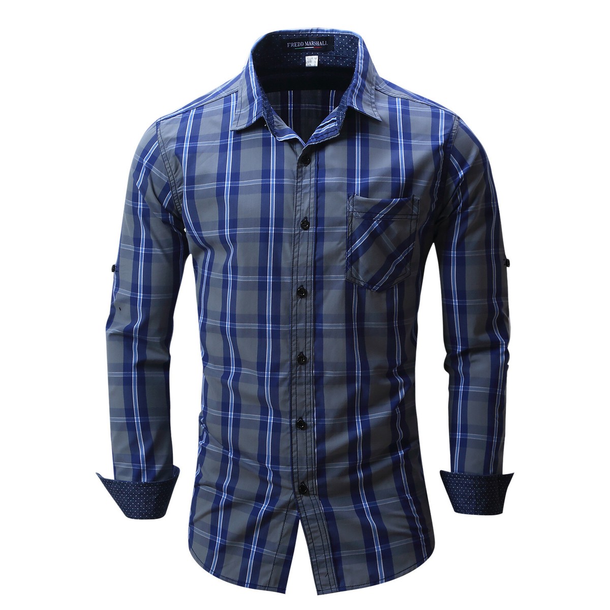 white christmas dresses Men's Casual Long Sleeve Two Pocket Dress Shirt