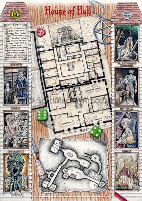 Fighting Fantasy - Haus der Hölle A3 Karte