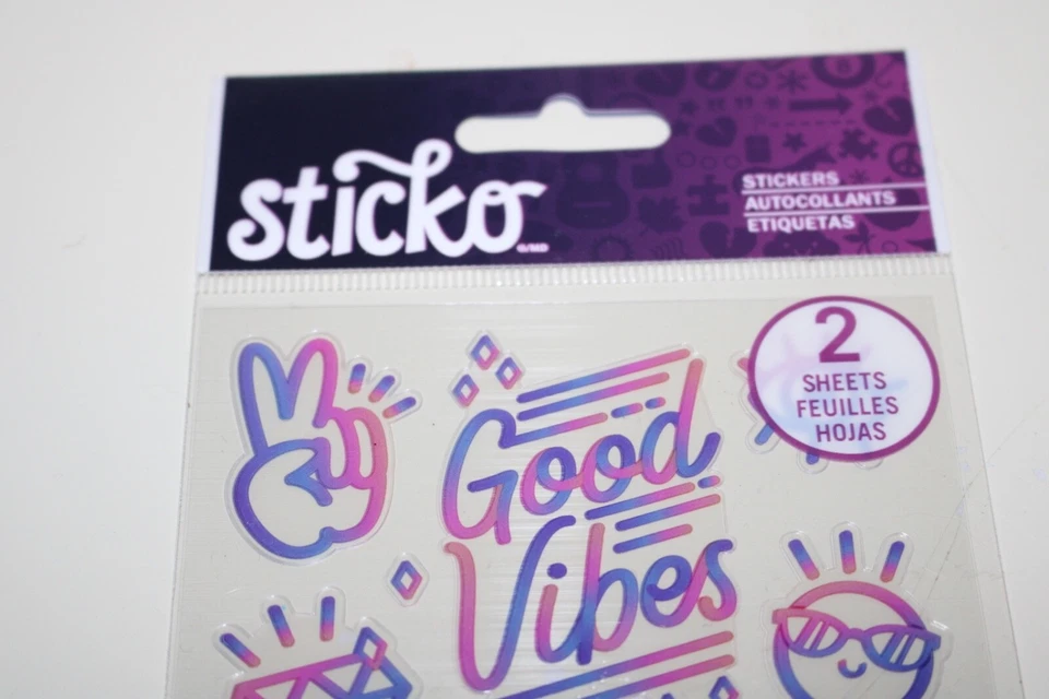 Sticko Autocollant STI Good Vibe FS Rosa/Púrpura 38 piezas Paz/Amor Mantente Chill Artesanía Foto 2 de 4