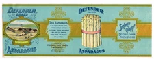 ORIGINAL VINTAGE CAN LABEL 1910 CALIFORNIA ASPARAGUS SAN FRANCISCO SUTTERS FORT