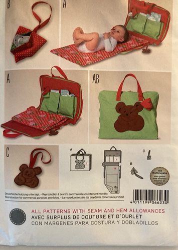 Burda Style 6623 Sewing Pattern diaper bag and changing mat - Picture 2 of 7