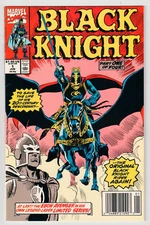 BLACK KNIGHT #1 Marvel 1990 Mini-Series Newsstand Edition UPC Code Roy Thomas