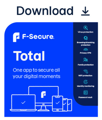 F-Secure Total Protection 1 Device 1 Year 2025 PC/Mac/Mobile Email Code
