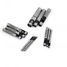 12pc Assorted Hollow Leather Hole Punch Set Leatherworking Tack Tools Cutters