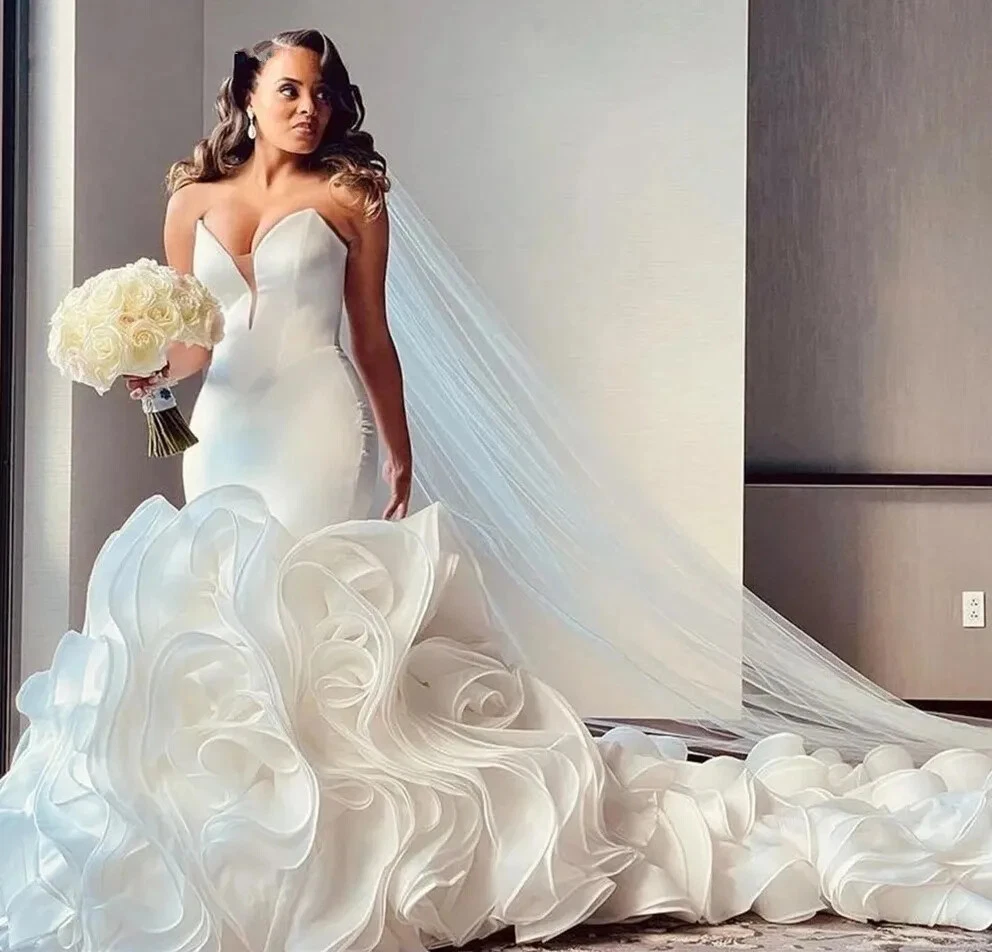 Organza Handmade Strapless Wedding Dresses for sale | eBay