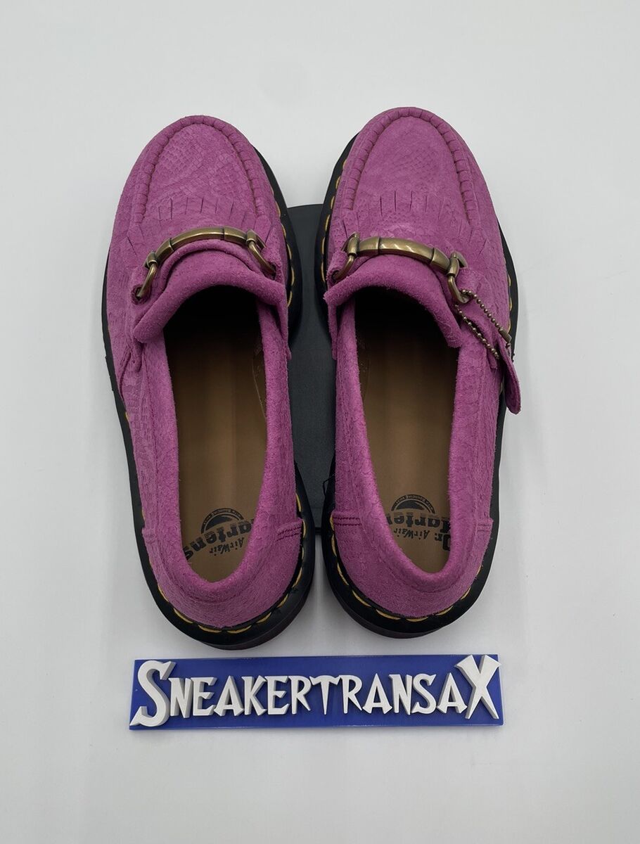 New Dr. Martens Adrian Snaffle Loafer Python Purple Women's New Dr. Martens Adrian Snaffle Loafer Python Purple Women's