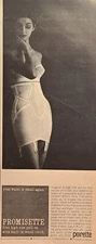 Poirette Promisette High Rise Girdle Built-In Waist Cinch Vintage Print Ad 1959