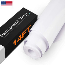 Htvront White Permanent Vinyl 12 X 14 Ft Glossy White Adhesive White Vinyl Roll