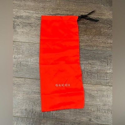 Gucci Red Satin Dust Bag with Black Drawstring   Shoe/Accessory Storage