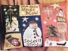 Homespun Elegance Plain & Fancy WINTER PATCHES Pillow