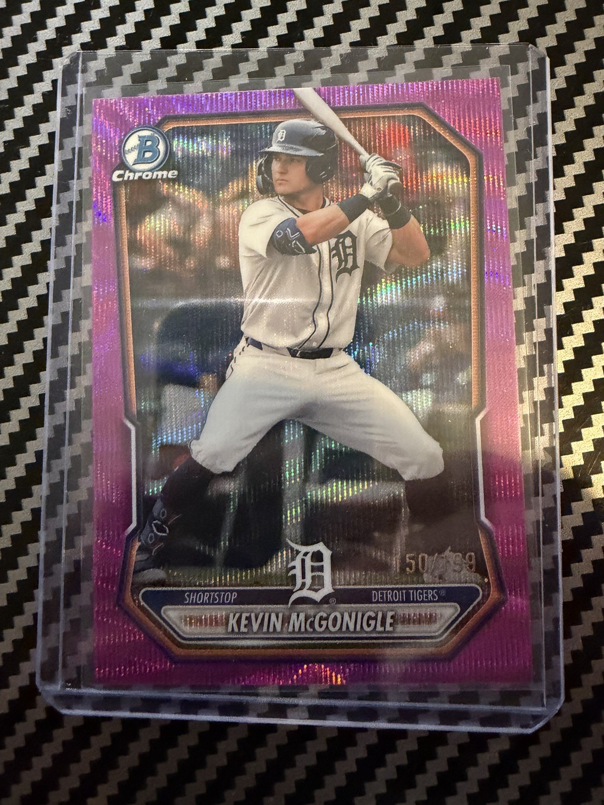 2026 BOWMAN BASEBALL * KEVIN MCGONIGLE TIGERS * FUCHSIA WAVE REFRACTOR # 199 🔥