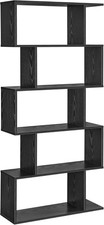 5-Tier Bookcase Open Storage 27.6 x 9.5 x 62.6 Inches Book Shelf