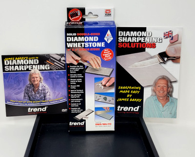 Trend Diamond Sharpening Stone Whetstone Double Sided 300/1000 Grit +DVD Booklet