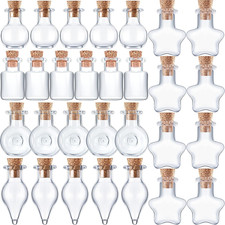 Patelai 50 Pcs Mini Glass Bottles Jars with Cork Stoppers Tiny Cork Glass Bottle