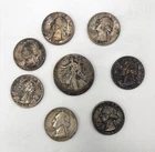 90% Silver lot 7 quarters 1942 1947 1950 1952 1953 1957 1964 (2) + 1944 half dlr
