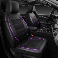 CAR PASS Universal FIT Piping Leather Two Front Seat Covers, Waterproof Faux ...
