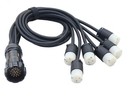 3x2.5mm Breakout Cable Socapex 19 Pin To Edison Sockets Split Cable for Stage