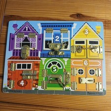 Melissa  Doug Latches Board Unlatch And Open The 6 Numbered Windows And Doors