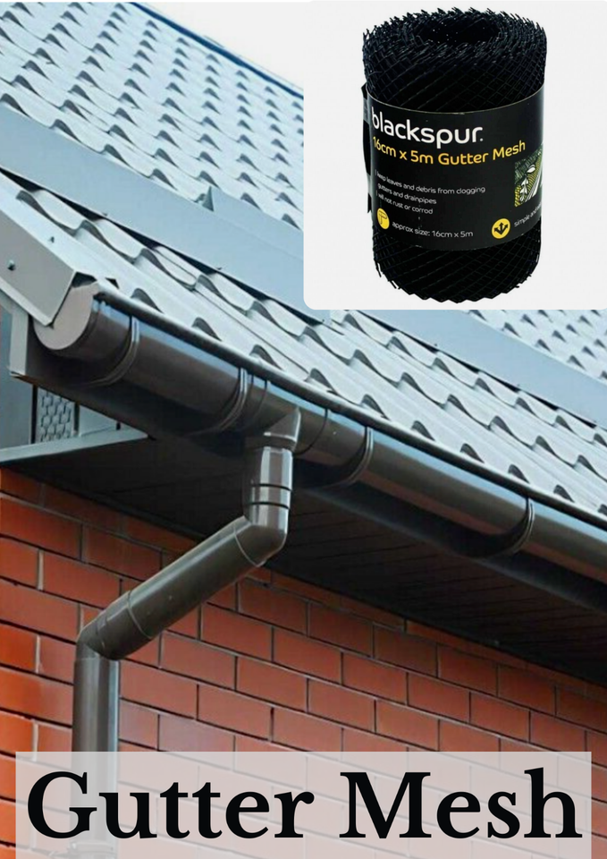 10m Gutter Net Protection Mesh Guard Cover Roll Guttering Leaves Block ...