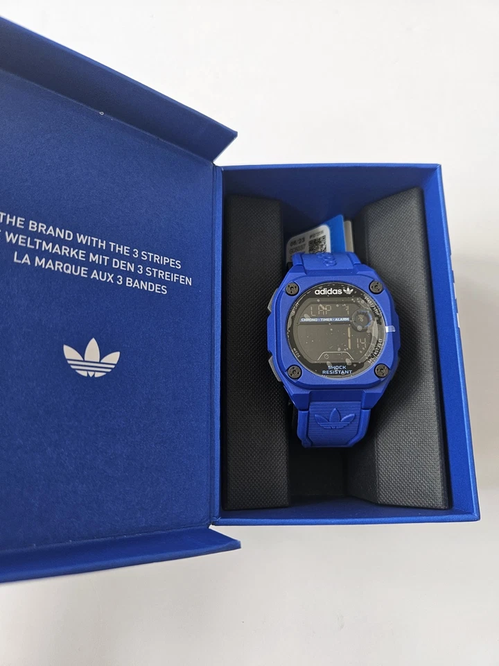 BNIB Adidas Originals Watch Digital Resin Blue Chrome City Tech Two RRP £99.99 - Image 3 of 4