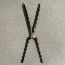 Antique Curling Iron Primitive Stove Heated Hair Tool Vintage Metal Handles