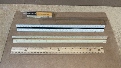 Vintage Eugene Dietzgen And A.W. Faber Castell Triangle Scale 1656BG & No. 873/C