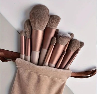 13 pcs Professional Make Up Brushes Set With Holding Bag 
