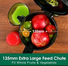 Fretta Cold Press masticating Juicer  135MM Wide Chute F4500 Black CHUTE ONLY