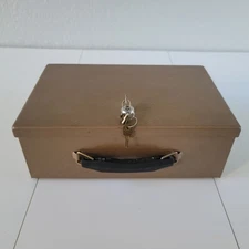 Vintage Rockaway Lock Box Fire Resistant Security Chest with Key
