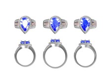 Sterling Silver Semi Mount Ring Setting Pear PE 13X9mm Halo