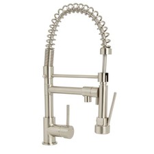 Kitchen Tap Mixer Single Lever Nickel Effect Spring Neck Brass Modern Faucet