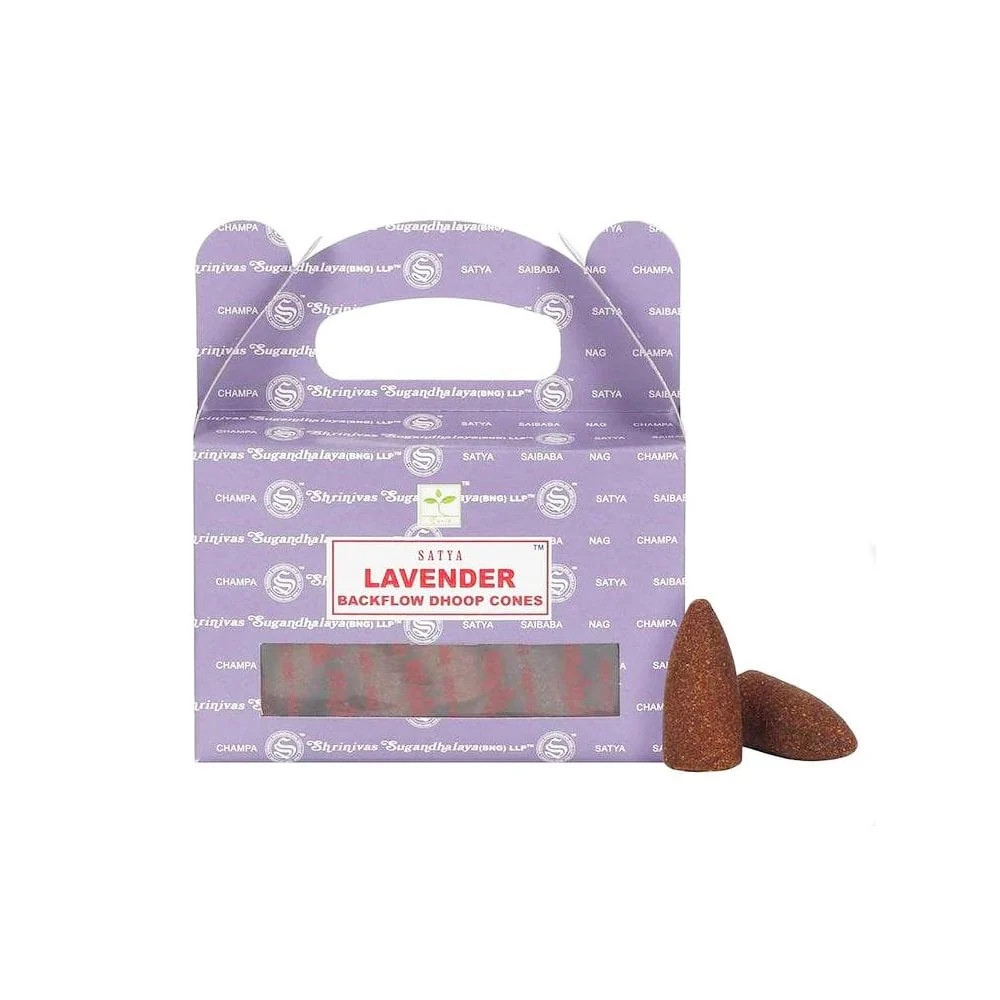 Lavender Backflow Incense Cones - 24 Pack Dhoop for Waterfall Burners