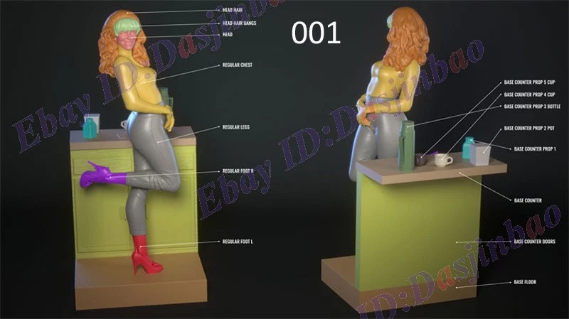 Peggy Bundy 1/8 1/6 1/4 1/3 3D Print Model Kit Unpainted Unassembled 3 Ver NSFW - Image 2 of 4