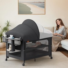 4 in 1 Baby Bassinet, Pack and Play, Bedside Crib Sleeper, Diaper Changer, Qu...