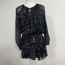 LoveShackFancy Silk Popover Mini Dress Tie Dye Small