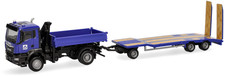 HERPA - MAN TGS NN 4x2 cassone ribaltabile con gru e porta-macchine 1+2 assi ...