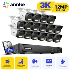 ANNKE 4K 8CH 16CH NVR 12MP Audio POE Security Camera System Human Detection IP67