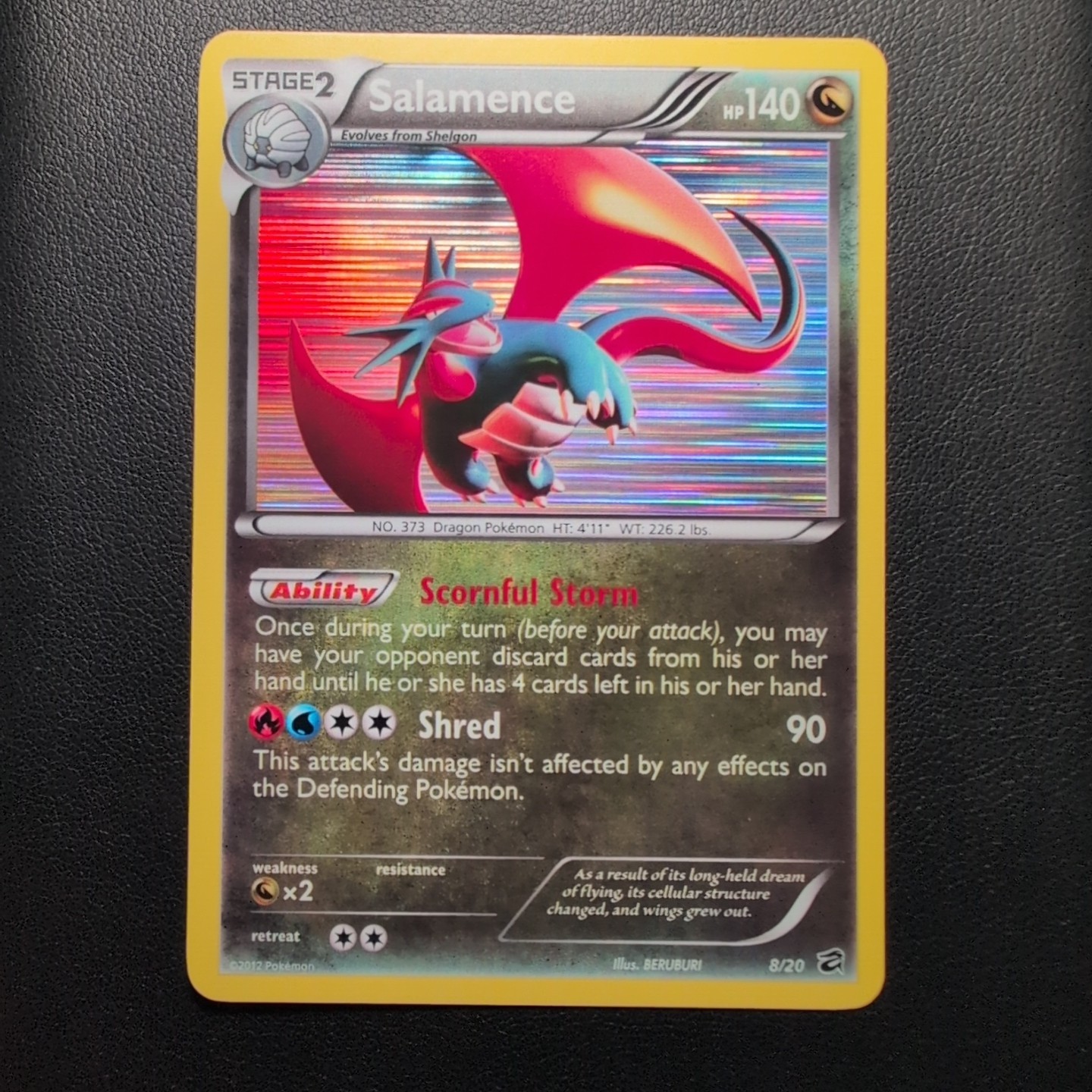 SALAMENCE 8/20 Dragon Vault Holo Rare Pokémon Card Light Played LP