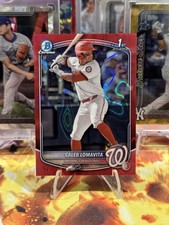 2025 Bowman 1st Caleb Lomavita #BCP-120 Red Lava Refractor /5