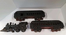 Antique Cast Iron Train with Cars 12" Chicago Rock Island Pacific Lines